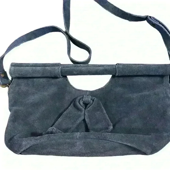 Anthropologie Lana Suede Blue/ Grey Crossbody Bag - Picture 1 of 6